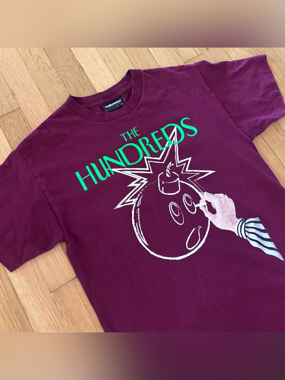 The Hundreds Adam Bomb Logo Graphic T Shirt Mens M Black VTG 2000s Skate Tee